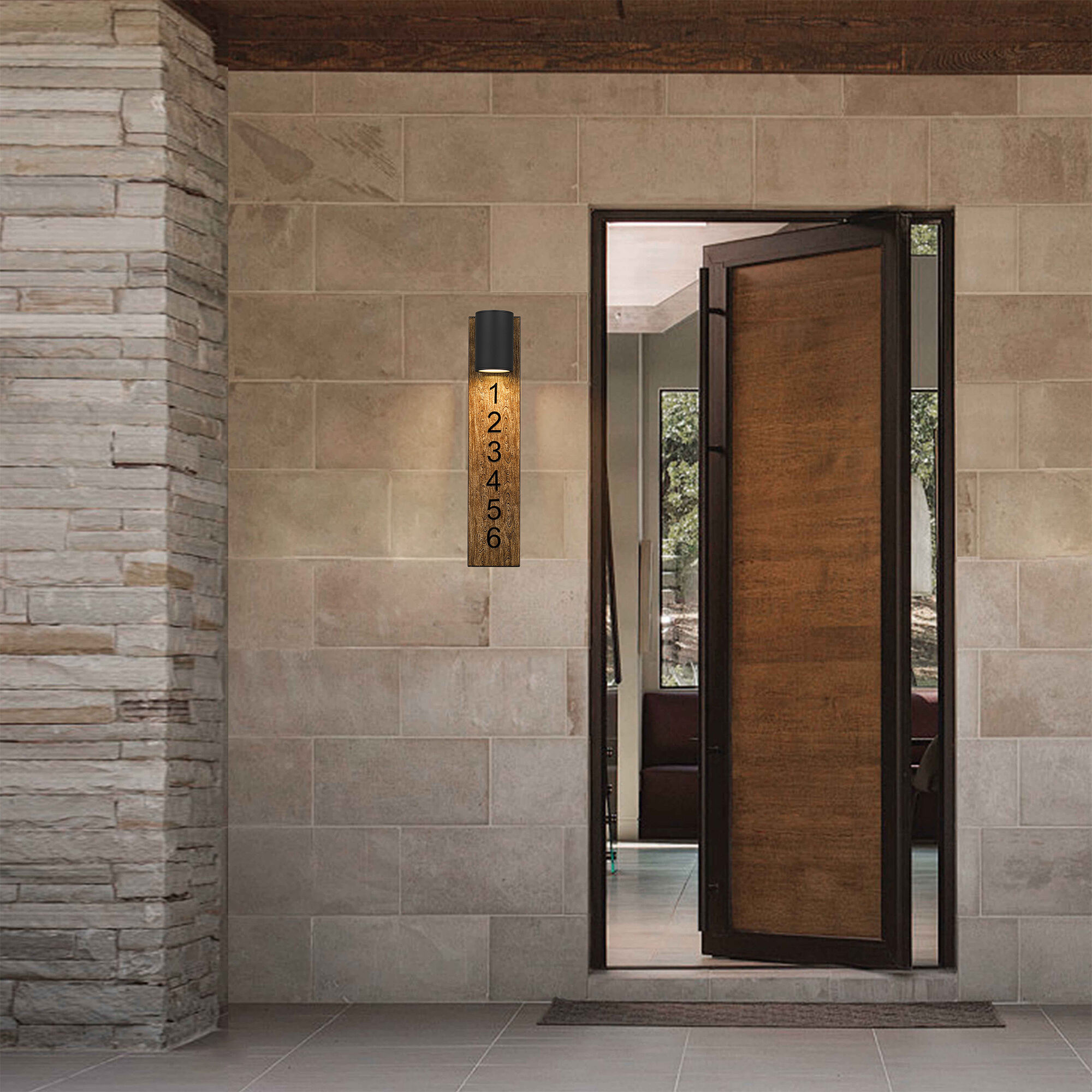 Woodone LED 26 inch Sand Black Outdoor Wall Sconce